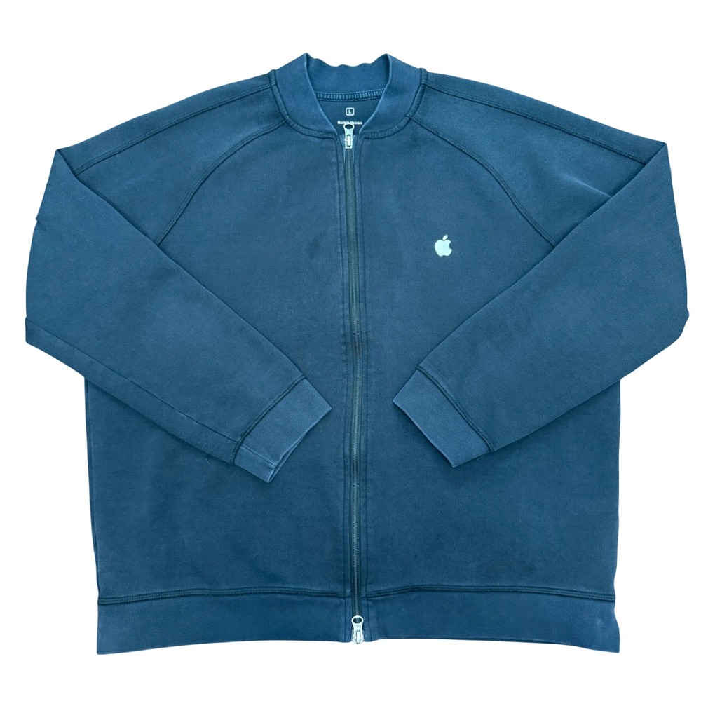 Apple Employee Jacket Mens Large Black Full Zip Bomber Style Logo Techwear Rare